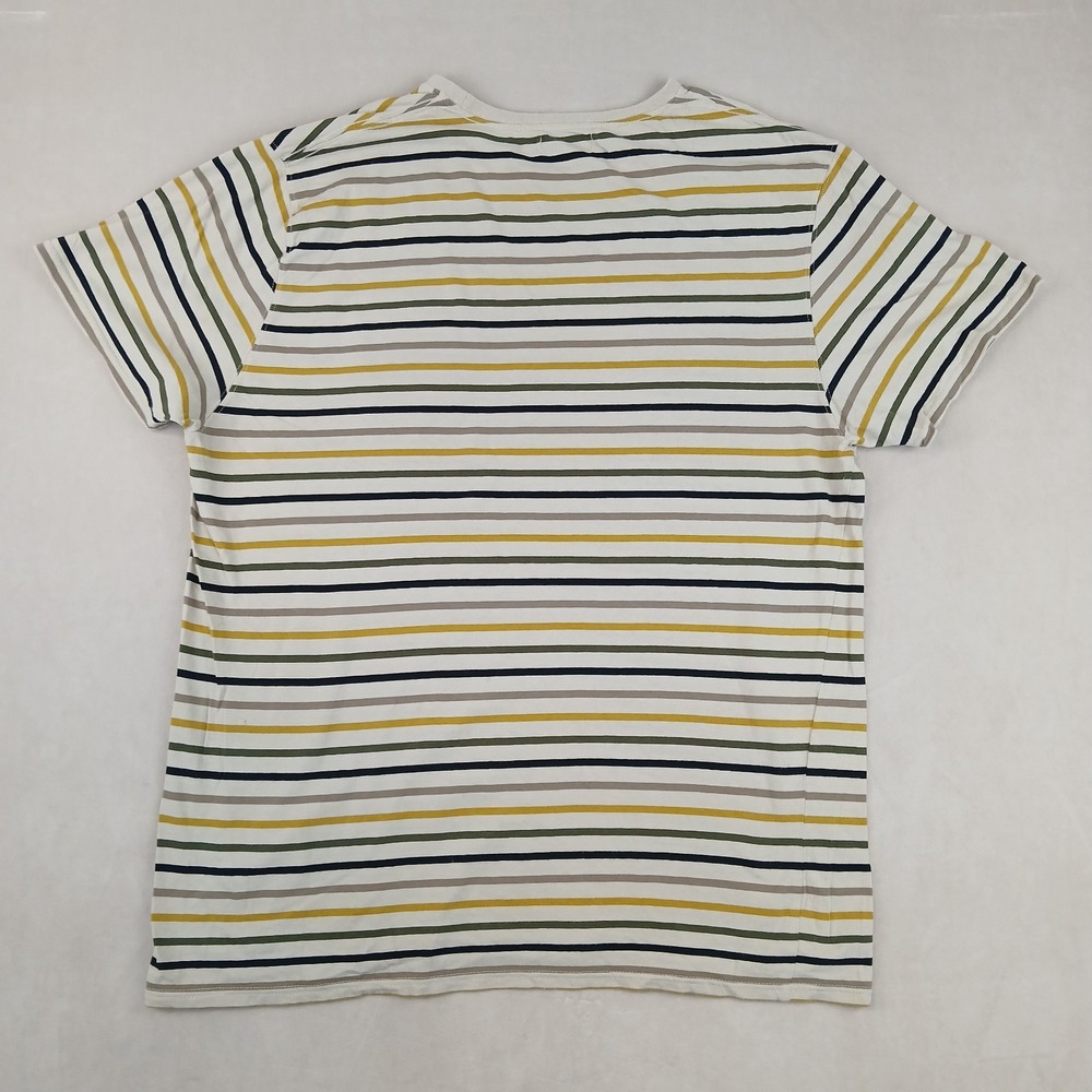 Banks Journal XL Mens T Shirt Organic Cotton Stripes 22x27 **Fits Medium * FLAWS